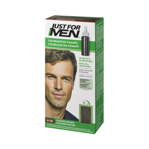 Loción colorante para hombre tono H-35 castaño oscuro JUST FOR MEN 30 ml.