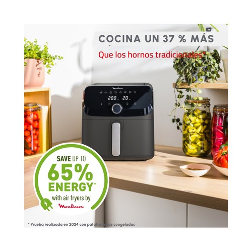 Freidora de aire MOULINEX EZ855H, 2020W, Capacidad 7,5L, 8 programas.
