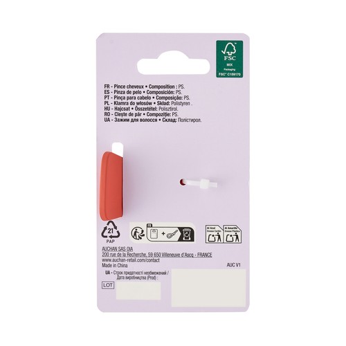 COSMIA Pinza de pelo grande con forma de arco y color naranja.