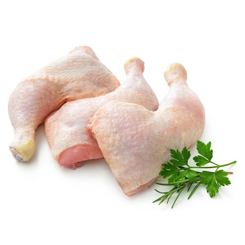 Muslos de pollo blanco con piel Bandeja.