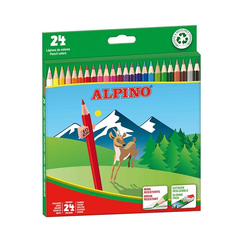 Caja con 24 lápices para colorear + sacapuntas ALPINO.