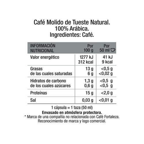 FORTALEZA Excellence café en cápsulas intensidad 13, 10 uds, 100 g