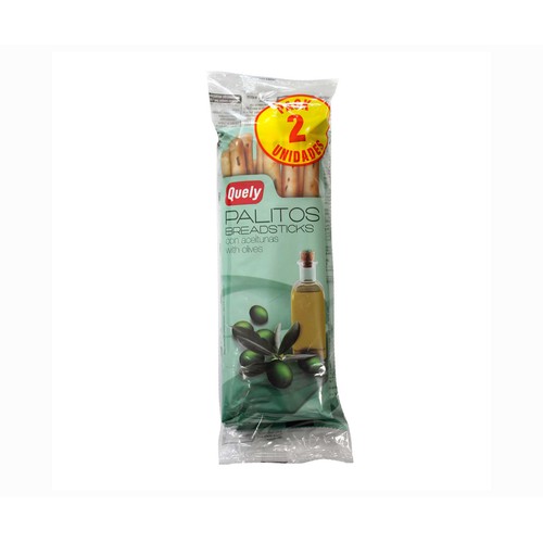 QUELY Palitos de pan con aceituna negra 100 g.