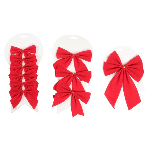 Colgante Rojo 3 Lazos 14/12/9cm modelos surtidos ideal para decoaración de Navidad, ACTUEL
