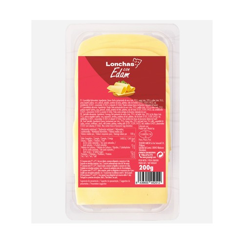 TGT Lonchas preparadas con queso edam 200 g.