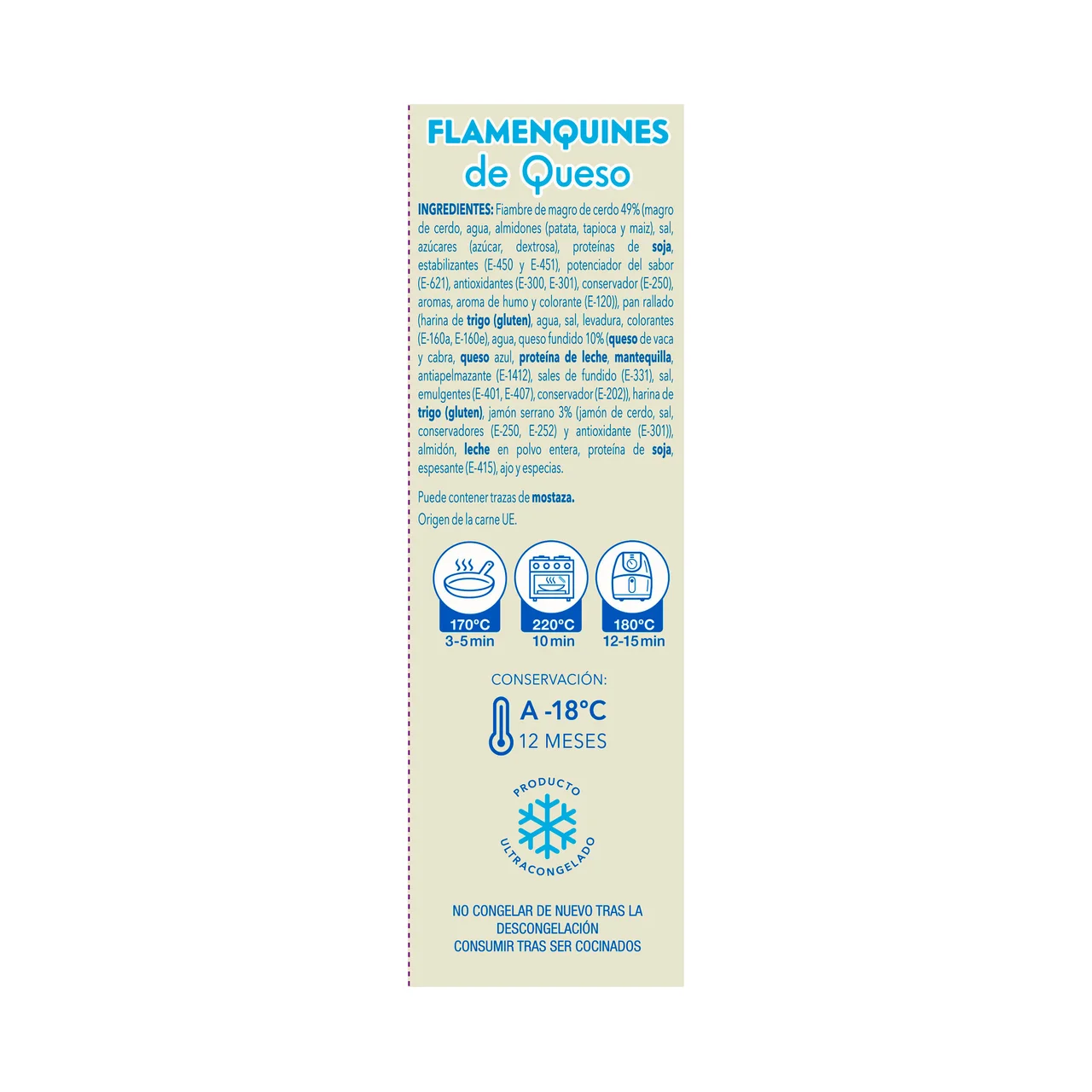 Flamenquines rellenos de queso 260 g.
