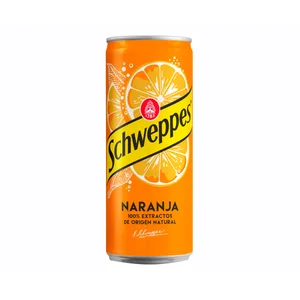 SCHWEPPES Refresco de naranja lata 33 cl.
