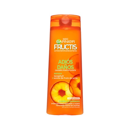 FRUCTIS Adiós daño de Garnier Champú fortificante sin parabenos, para cabello dañado 360 ml.