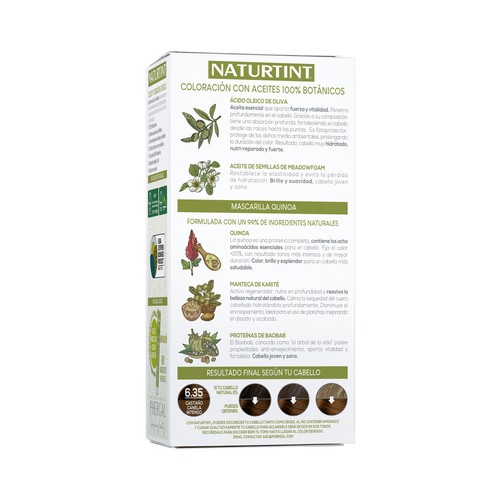NATURTINT Coloración permanente en gel, sin amoníaco, tono 6.35 Castaño canela intenso NATURTIN Biobased.