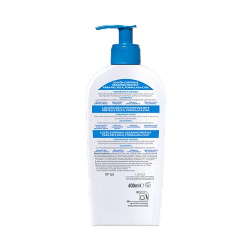 MIXA Ceramida protect Loción corporal hidratante para pieles secas 400 ml.