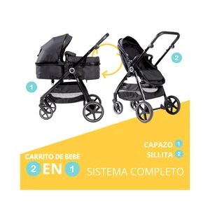 Cochecito de paseo Versa combi dúo INTERBABY, color negro.