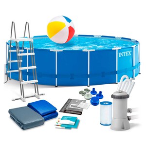 Imagen de Piscina tubular con estructura metálica INTEX medidas 4,57x1,22 mts. 