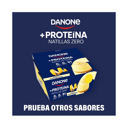 DANONE + Proteina Natillas zero con sabor a tarta de limón 4 x 120 g.