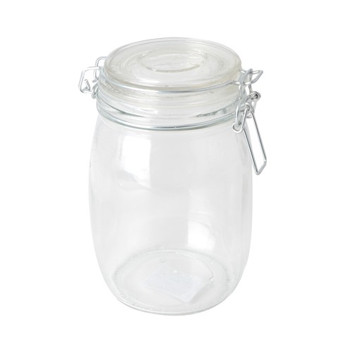 Bote de vidrio con tapa de aro de silicona, 1 litro, ACTUEL.