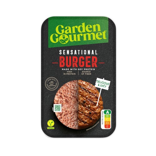 GARDEN GOURMET Sensational Preparado vegetal tipo hamburguesa a base de proteínas de soja 2 x 113 g.