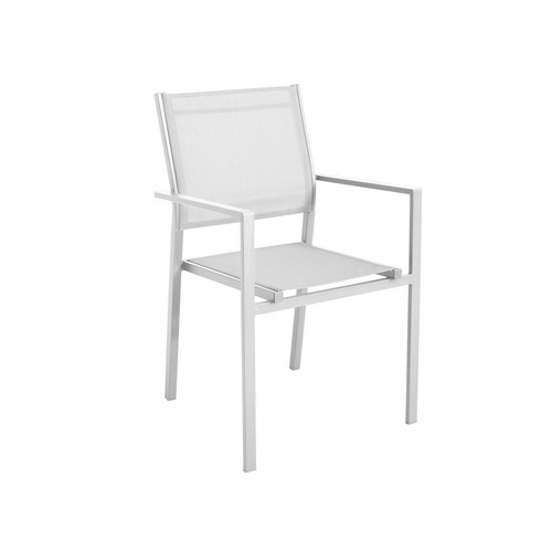 Silla de jardín apilable de acero, acabado blanco, MOTIF INDOOR