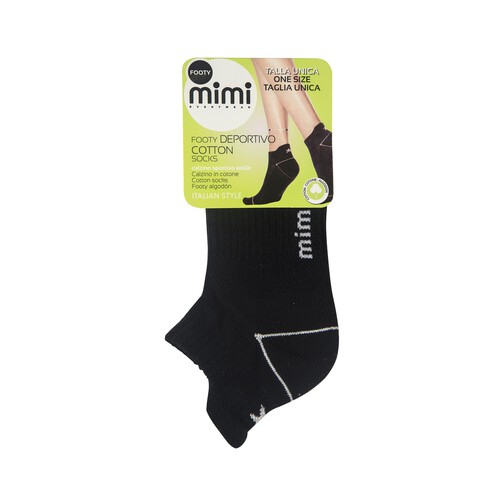 Calcetines tobilleros para mujer MIMI, color negro, talla única.