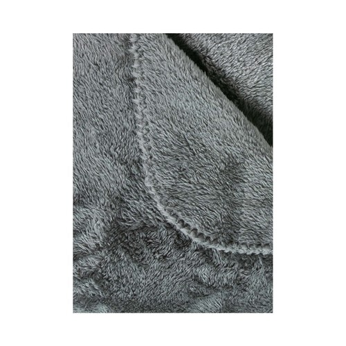 Plaid sherpa en color gris oscuro, 125x150 cm, ACTUEL.