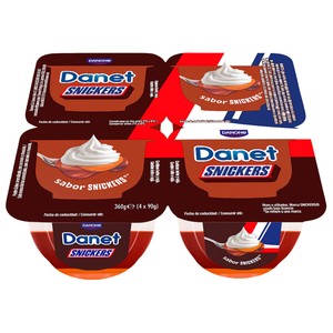 DANET de Danone Natillas con sabor a snickers 4 x 90 g.
