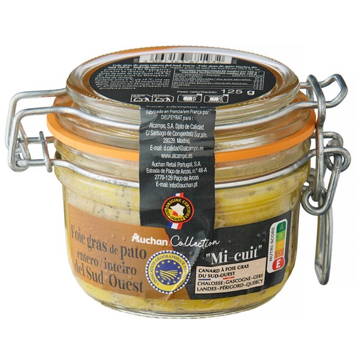 ALCAMPO GOURMET Foie gras de pato (origen Francia) entero ALCAMPO GOURMET 125 g.