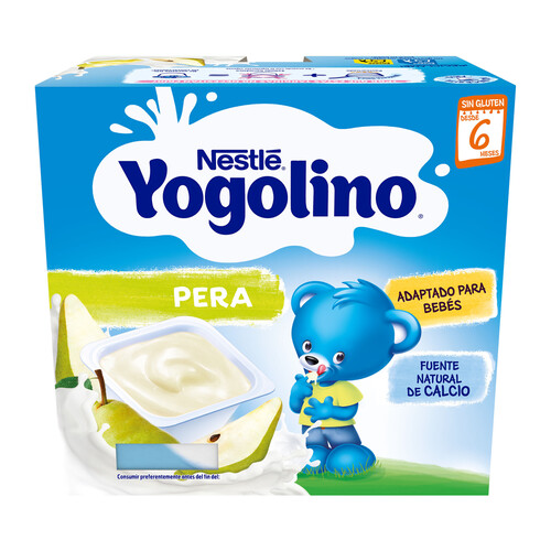 YOGOLINO Postre lácteo de pera, adaptado para bebés a partir de 6 meses YOGOLINO de Neslté 4 x 100 g.