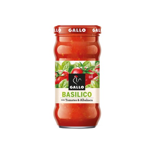 GALLO Salsa Basílico, con tomate y albahaca 350 g.