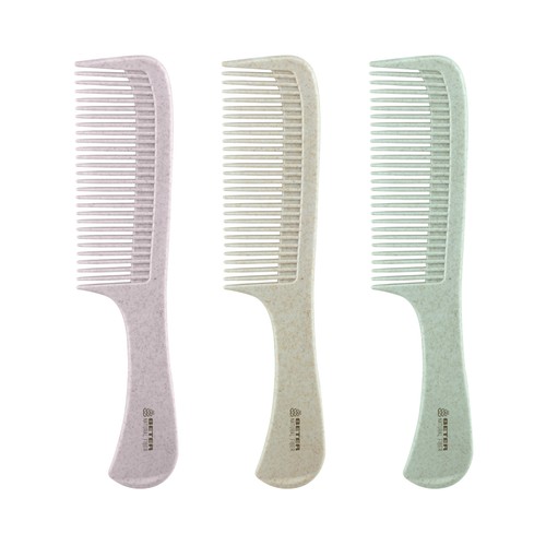 BETER Peine con puntas redondeadas, para desenredar, peinar rizos y aportar volumen al cabello BETER Natural fiber.