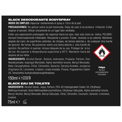 AXE Black Estuche con desodorante en spray (150 ml) y eau de toilette para hombre (75 ml).