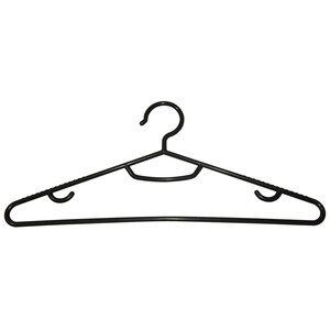 Imagen de Percha de plástico con barra y gancho, color negro o azul, Essentiel PRODUCTO ECONÓMICO ALCAMPO.