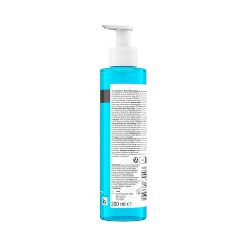 NEUTRÓGENA Hydro boost Limpiador facial (gel de agua), que elimina impurezas y maquillaje, apto pieles sensibles 200 ml.