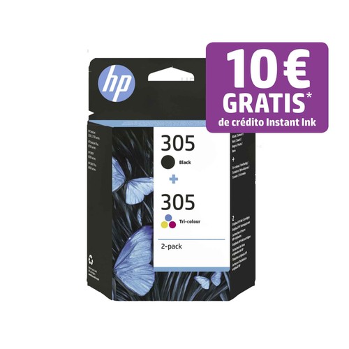 Cartucho de Tinta HP 305 6ZD17AE, negro y tricolor.