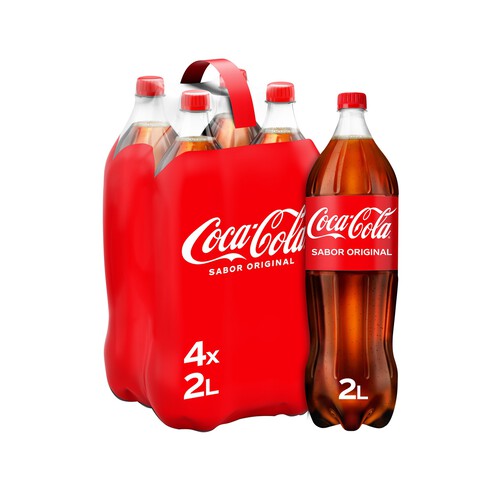 COCA COLA Refresco de cola pack 4 botellas de 2 l.