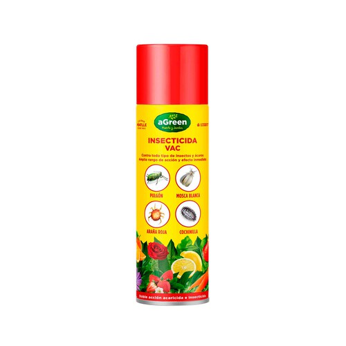 Spray con doble acción, insecticida y acaricida contra todo tipo de ácaros e insectos  AGREEN HUERTO Y JARDÍN 500 mililitros.