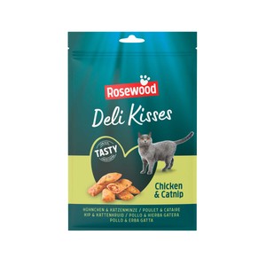 Snack para gato deli kisses pollo y queso 60 gr.