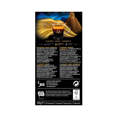 L´OR ESPRESSO Café en cápsulas espresso Guatemala 10 uds.