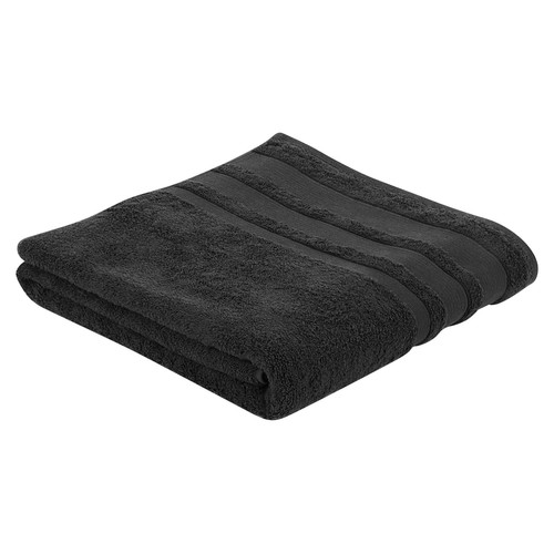 Toalla lisa de baño negra, 650g/m² de densidad, ACTUEL.
