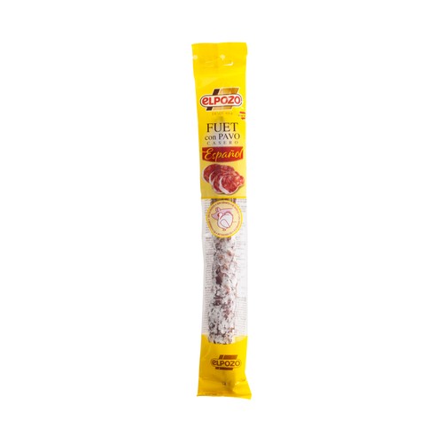 EL POZO Fuet con pavo casero español, de categoria extra, sin colorantes y embuchado en tripa natural EL POZO 150 g.