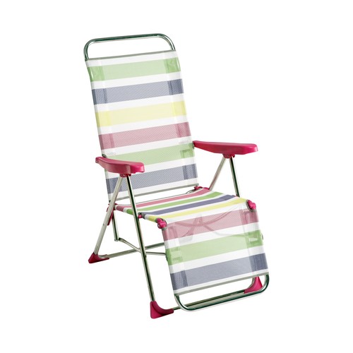 Tumbona de aluminio y textileno plegable, varios colores ALCO.