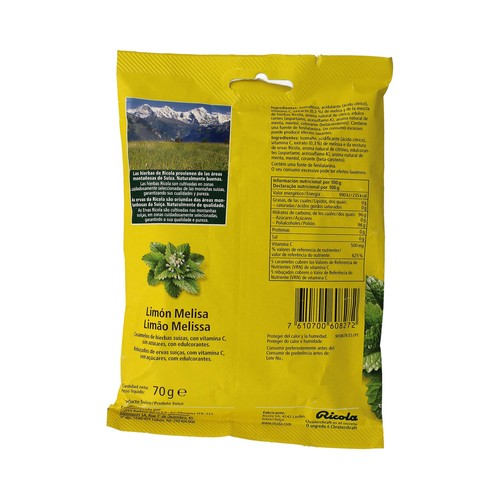 RICOLA Caramelos de limón melisa 70 g.