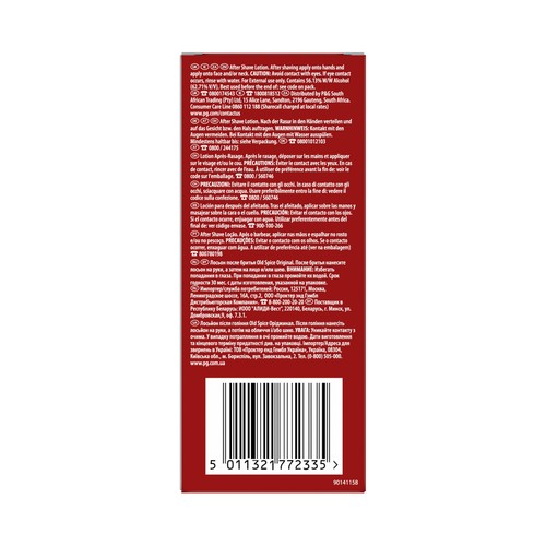 OLD SPICE Loción after shave con fragancia y acción calmante, estimulante y refrescante OLD SPICE Original 100 ml.