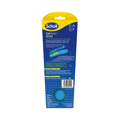 SHOLL Gel activ sport Plantillas (L C/4) con efecto elástico para la absorción de impactos 2 uds.