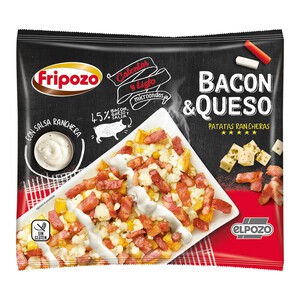Imagen de FRIPOZO Patatas fritas con salsa ranchera, bacon y queso, elaboradas sin gluten de El Pozo 330 g.
