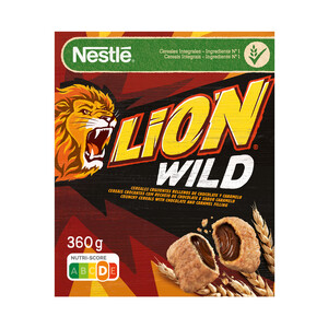 Imagen de NESTLÉ LION Cereales rellenos con con chocolate y caramelo 360 g.