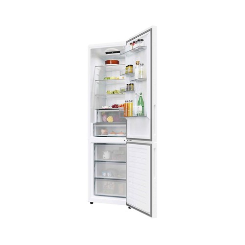 Frigorífico combi 205cm CANDY CNCQ2T620EW color blanco, NO FROST, clasificación energética: E, H: 205cm, A: 59,5cm, F: 66,7cm, capacidad total: 409L.