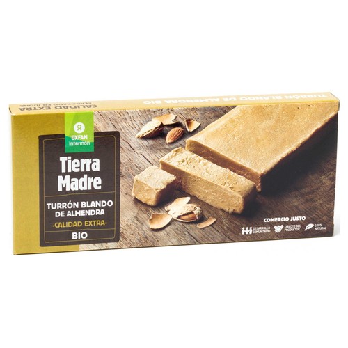 OXFAM INTERMON Tierra madre Turrón blando de almendra ecológico de calidad extra 200 g.