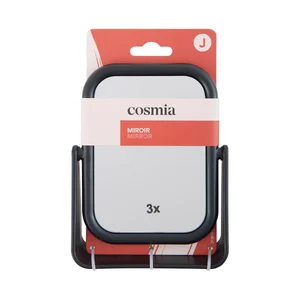 COSMIA Espejo pequeño de tocador con soporte y 3 aumentos.