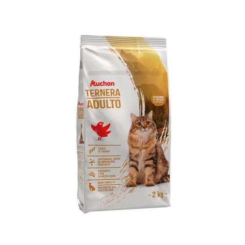 PRODUCTO ALCAMPO Alimento completo para gatos adultos a base de ternera 2 kg.