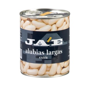 Imagen de JAE Alubias blancas cocidas largas JAE lata de 500 g.