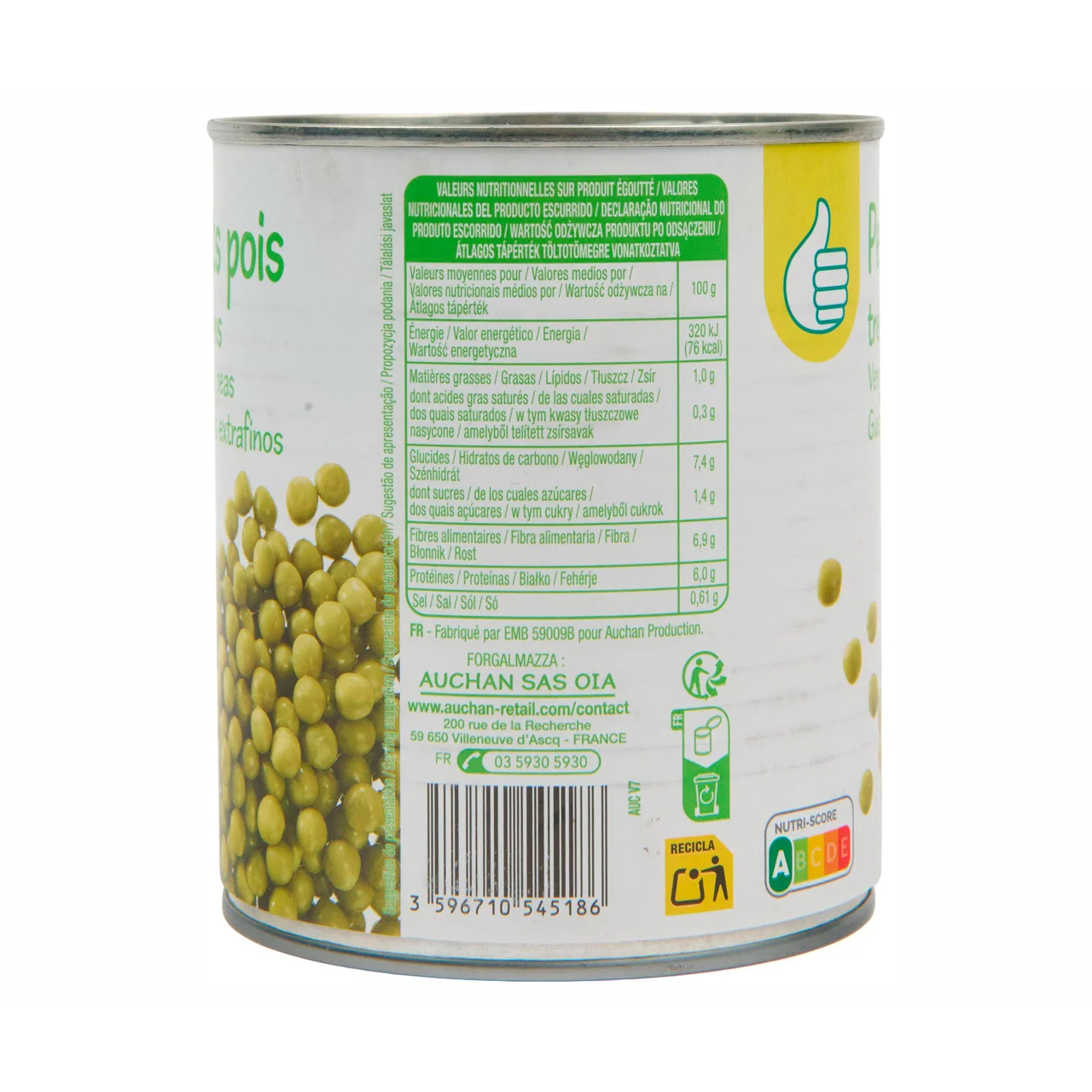 PRODUCTO ECONÓMICO ALCAMPO Guisantes muy finos 560 g.