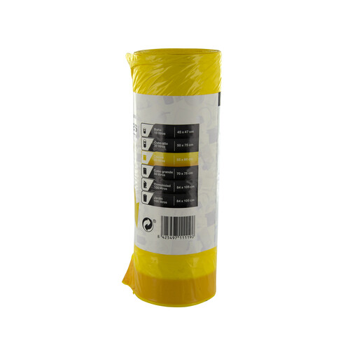 PRODUCTO ALCAMPO Bolsas de basura amarilla con autocierre capacidad 30 litros 55 x 60 cm. PRODUCTO ALCAMPO 30 uds.